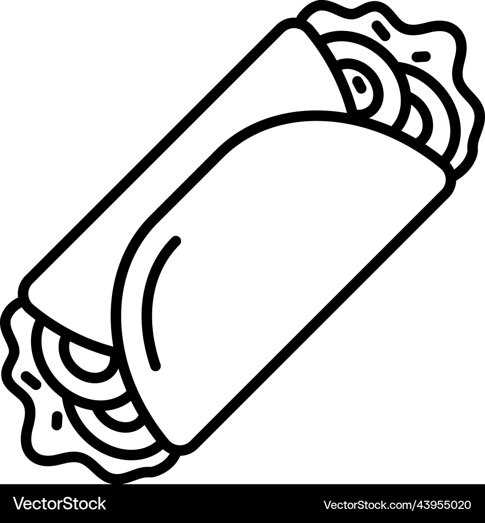Burrito Line Art Icon Vector Image