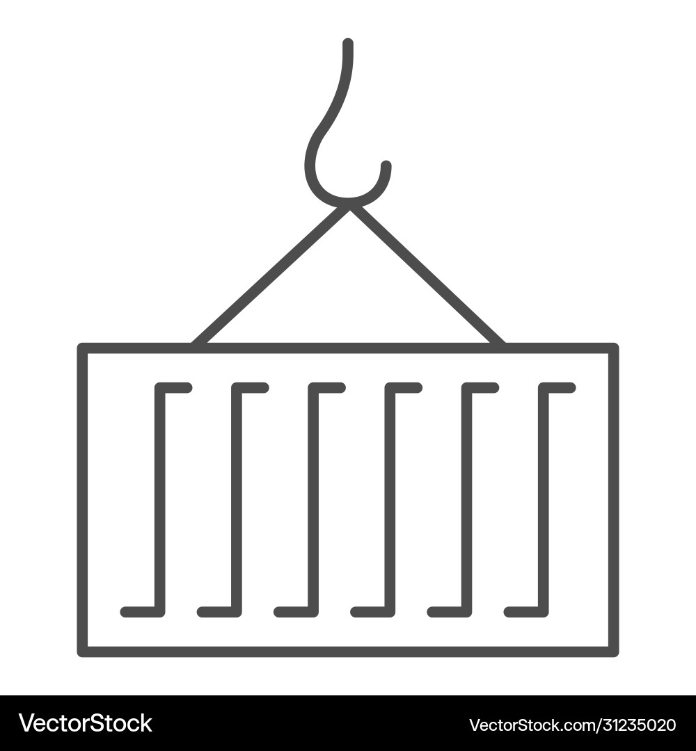 Container and hook thin line icon logistic Container and hook thin line icon logistic Vector Image