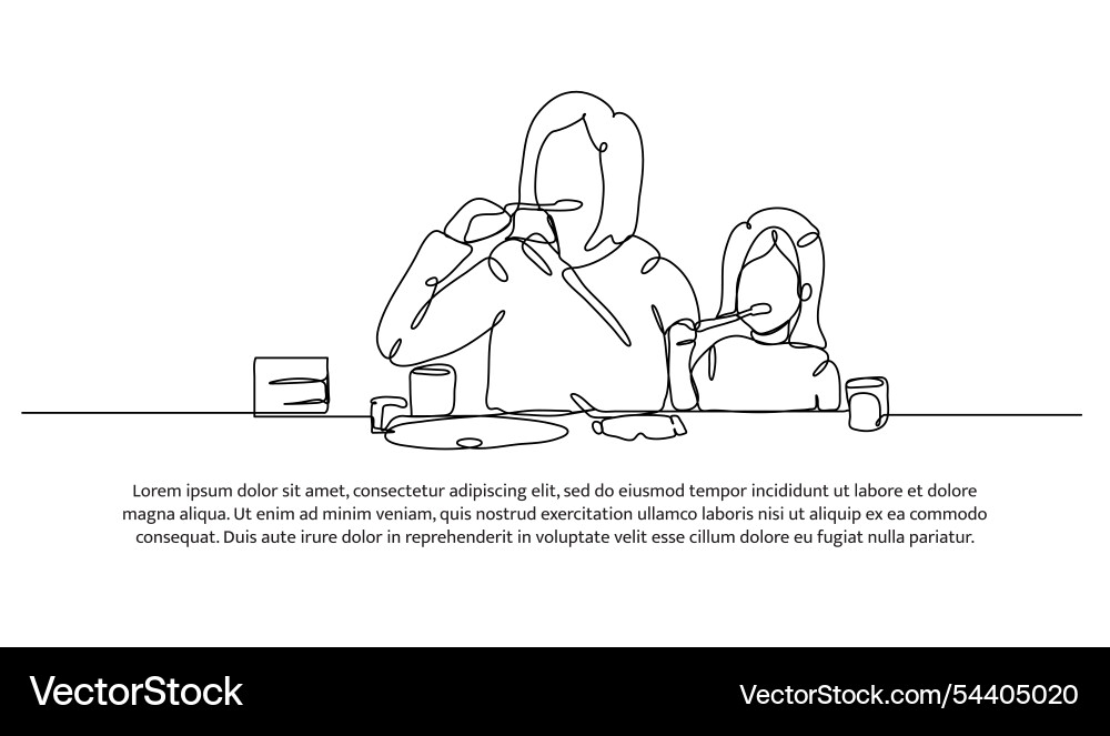 Continuous one line design of someone is brushing Vector Image