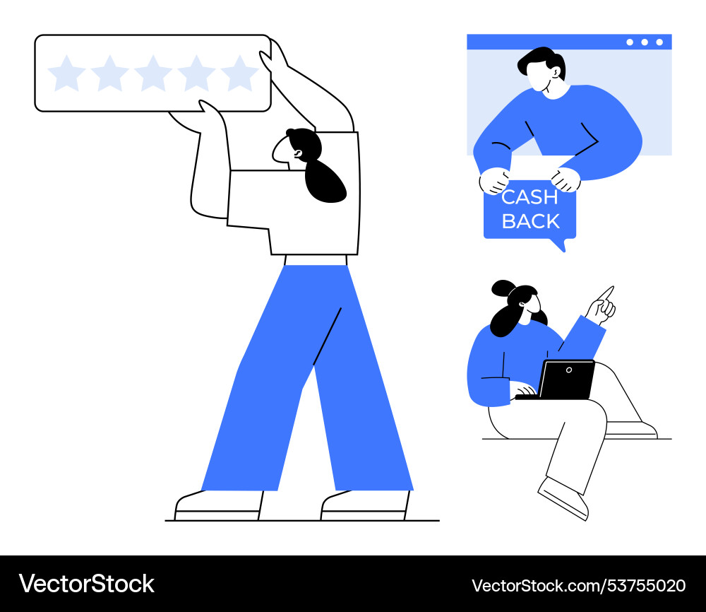 Customer satisfaction and cashback rewards Vector Image
