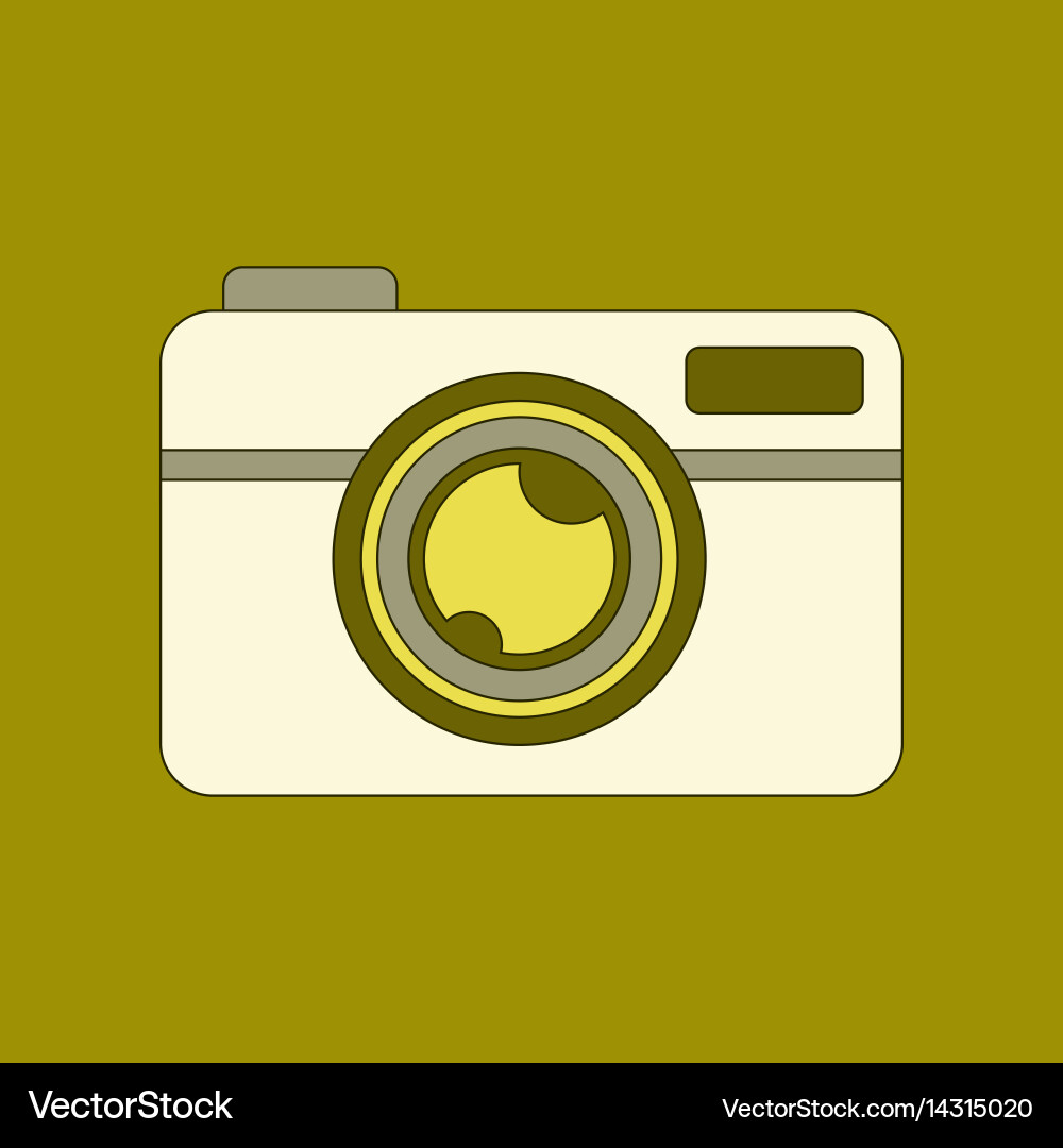 Flat icon on background camera Vector Image