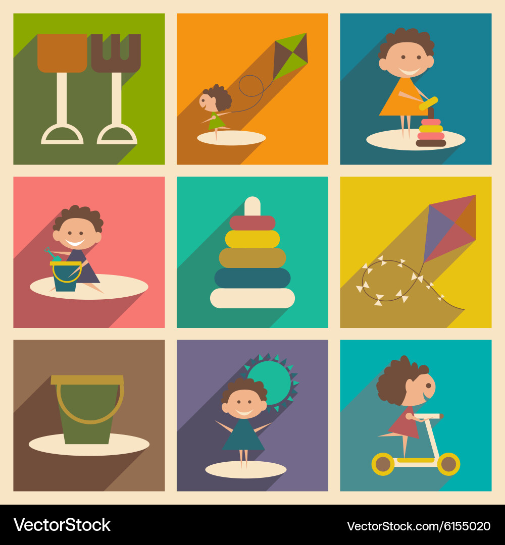 Flat with shadow concept and mobile application Vector Image
