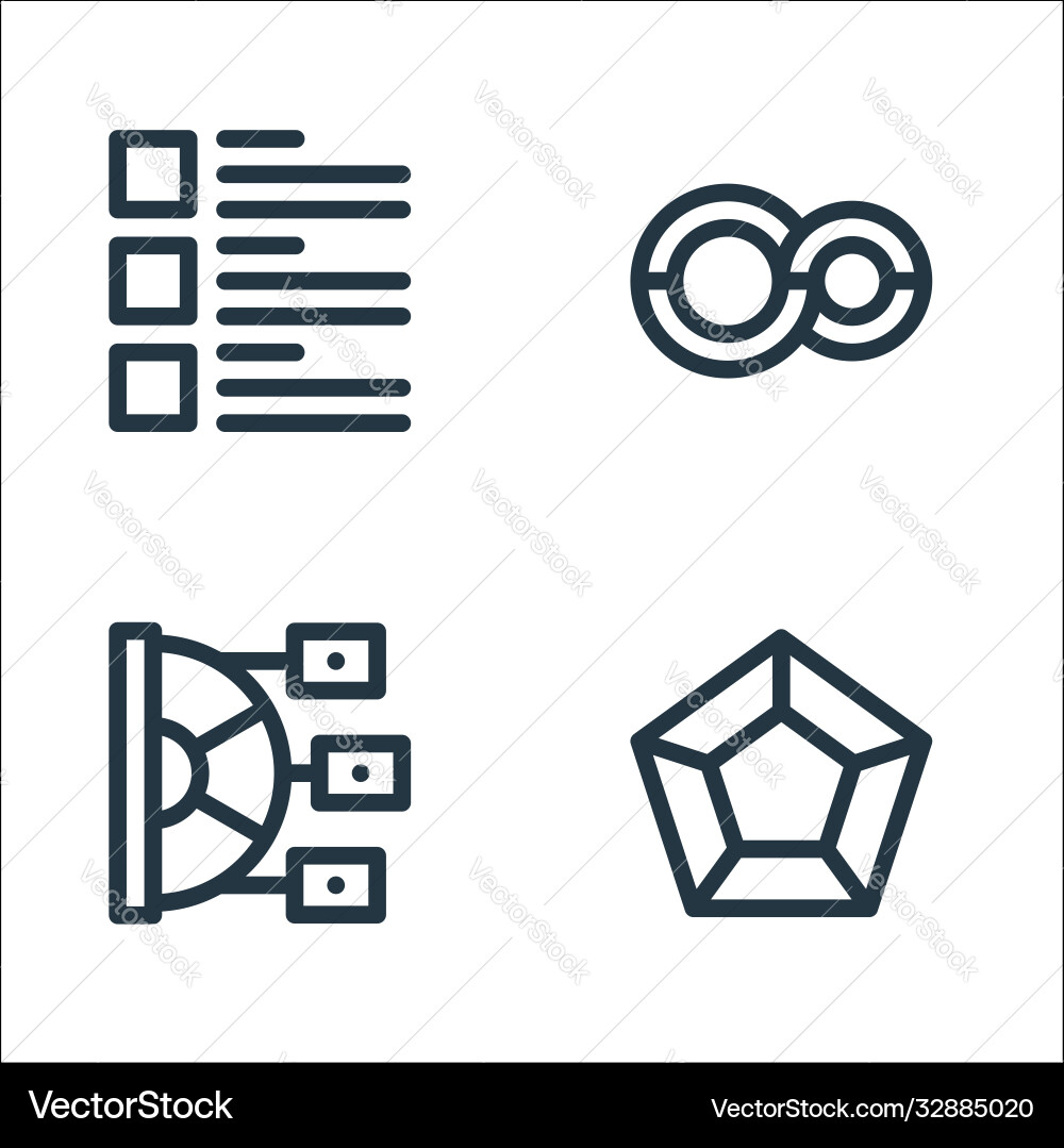 Infographic elements line icons linear set Infographic elements line icons linear set vector image