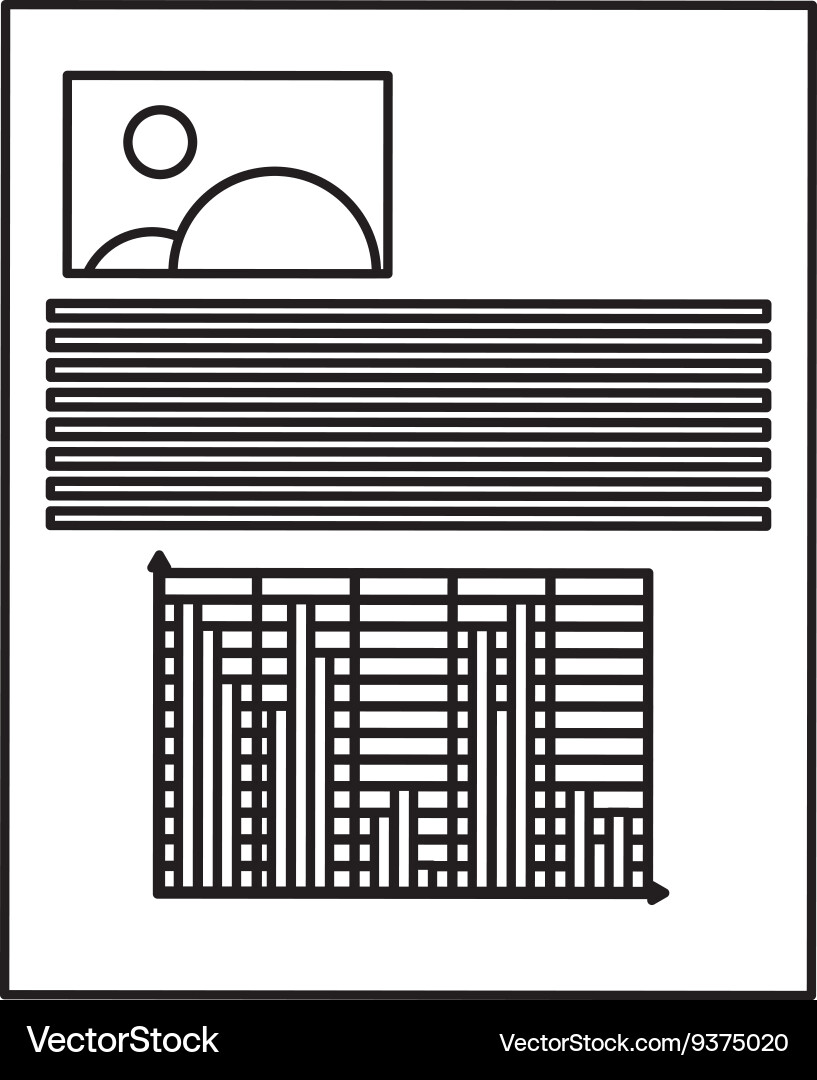 Paper document with picture and graph vector image
