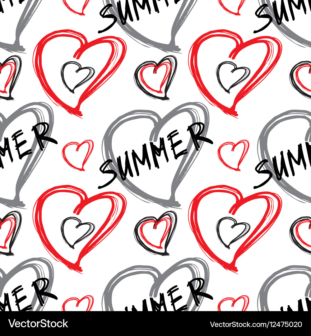 Pattern with hart shape vector image