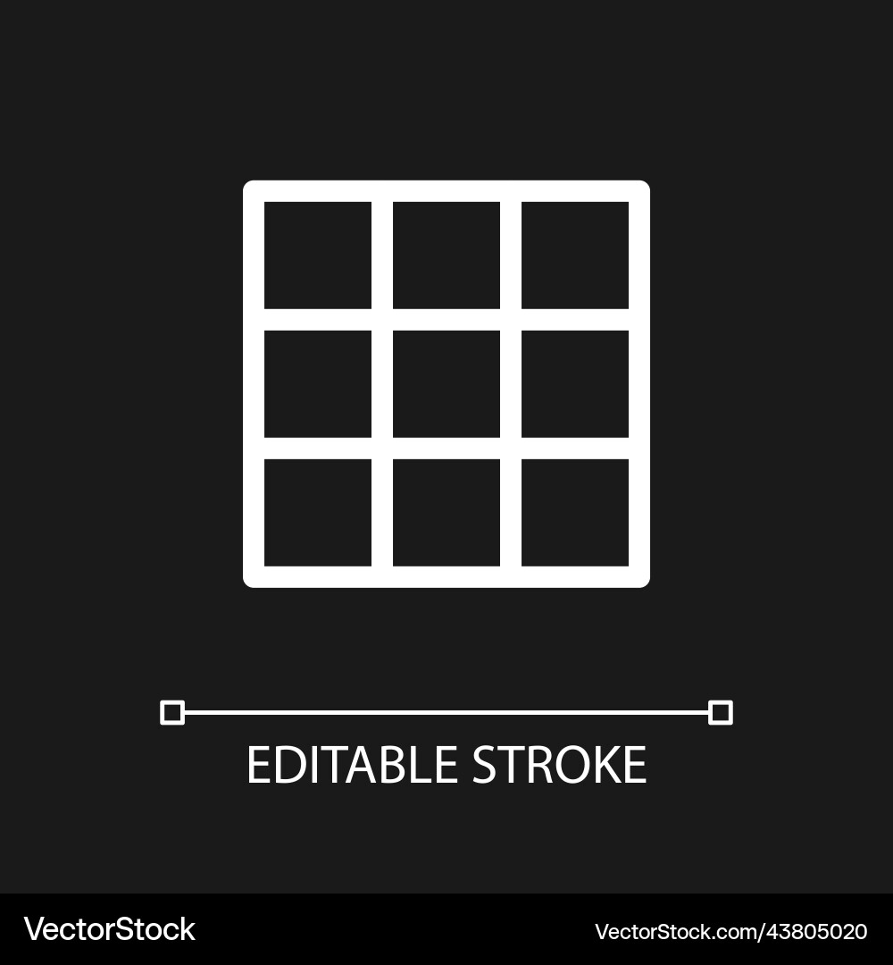 Rule of thirds grid pixel perfect white linear ui Rule of thirds grid pixel perfect white linear ui vector image