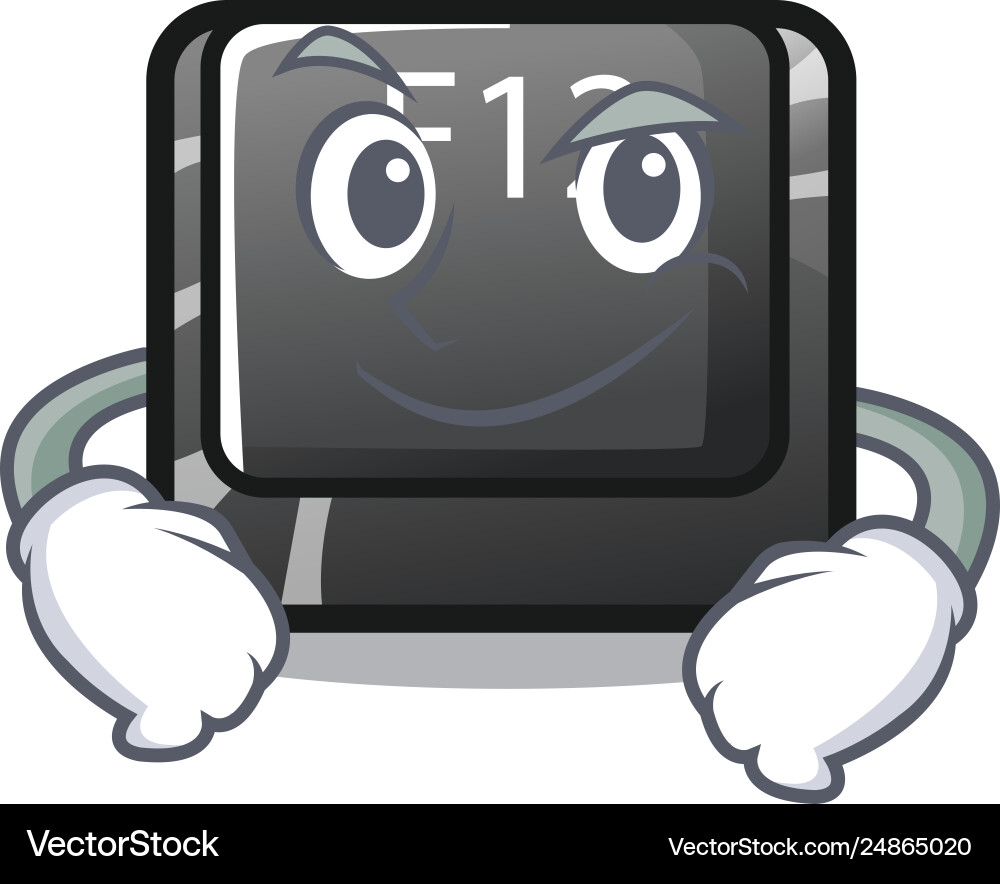 Smirking button f12 isolated in character vector image