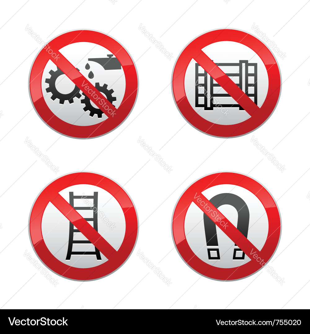 Technical Warning Signs Vector Image