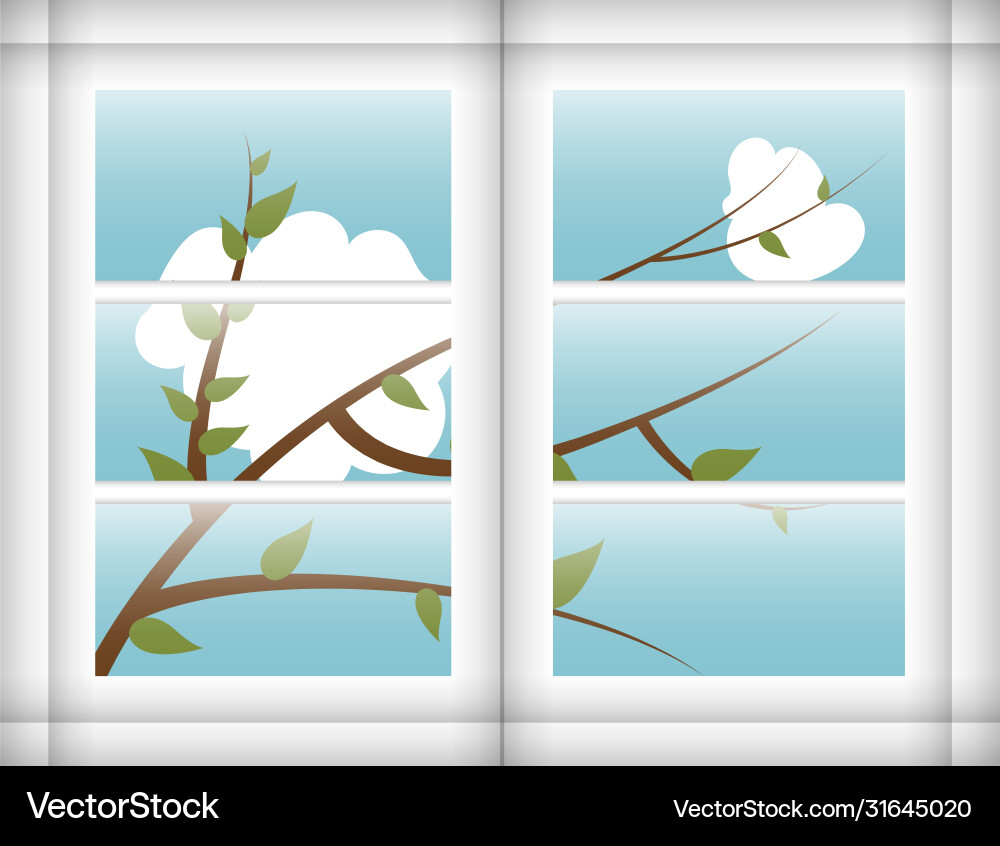 Tree seen from a window Vector Image