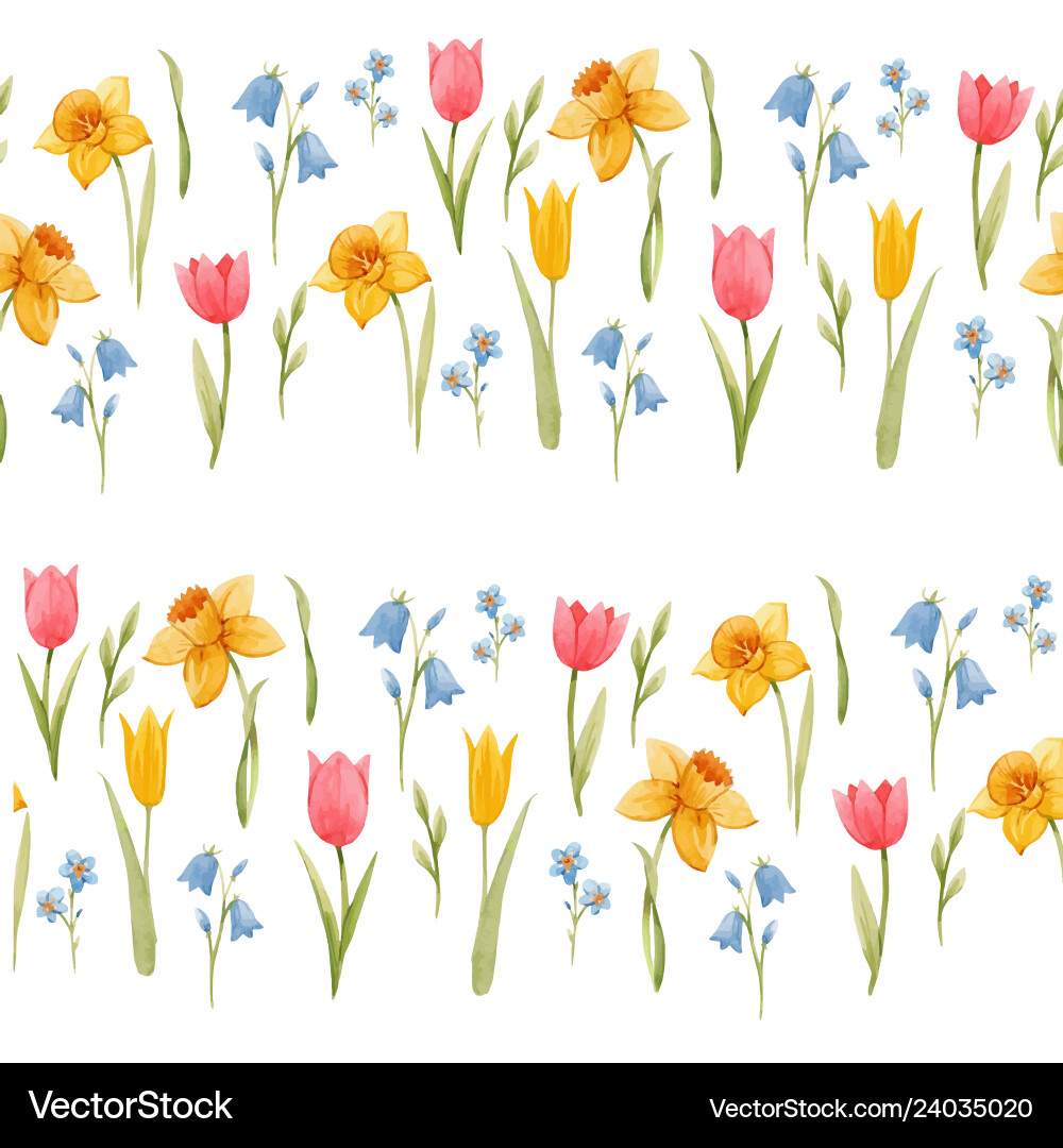 Watercolor spring floral pattern Watercolor spring floral pattern vector image