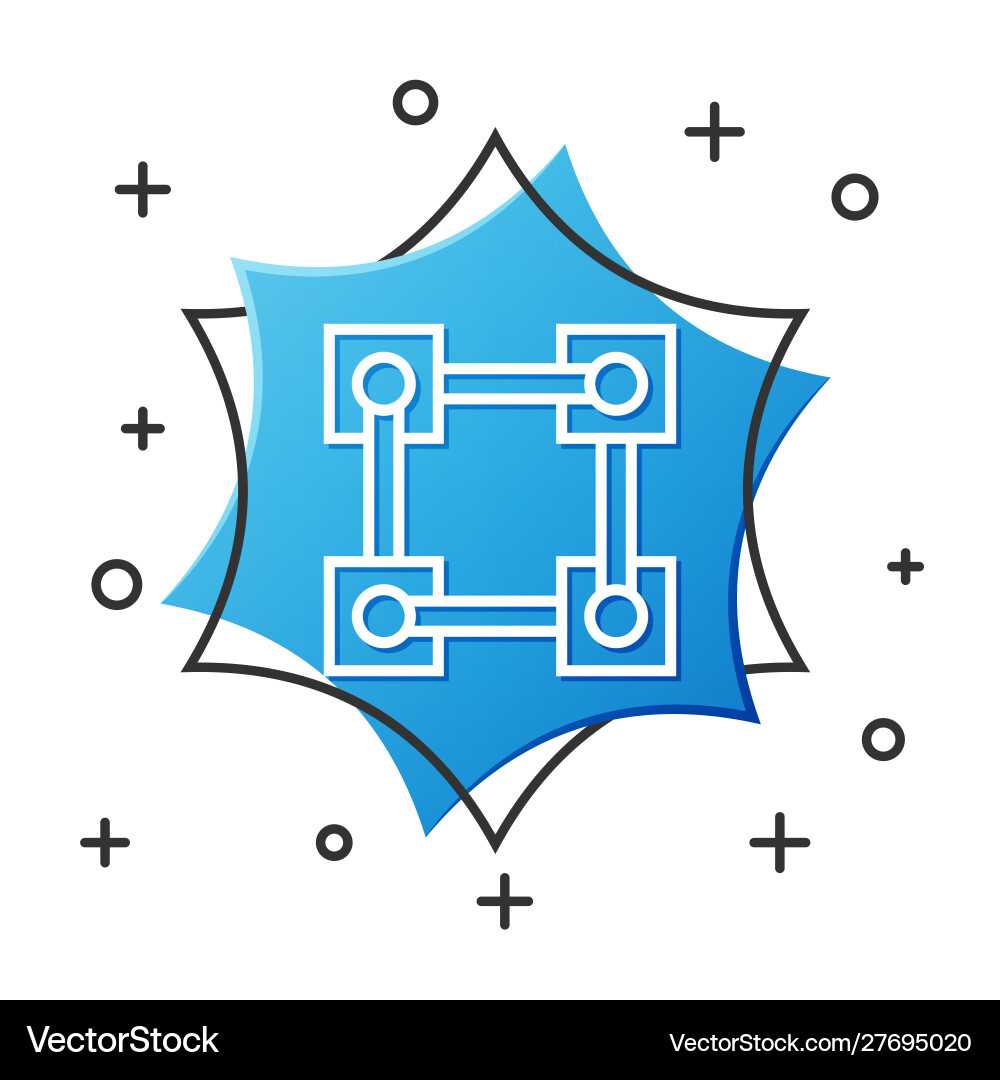 White line blockchain technology icon isolated White line blockchain technology icon isolated vector image