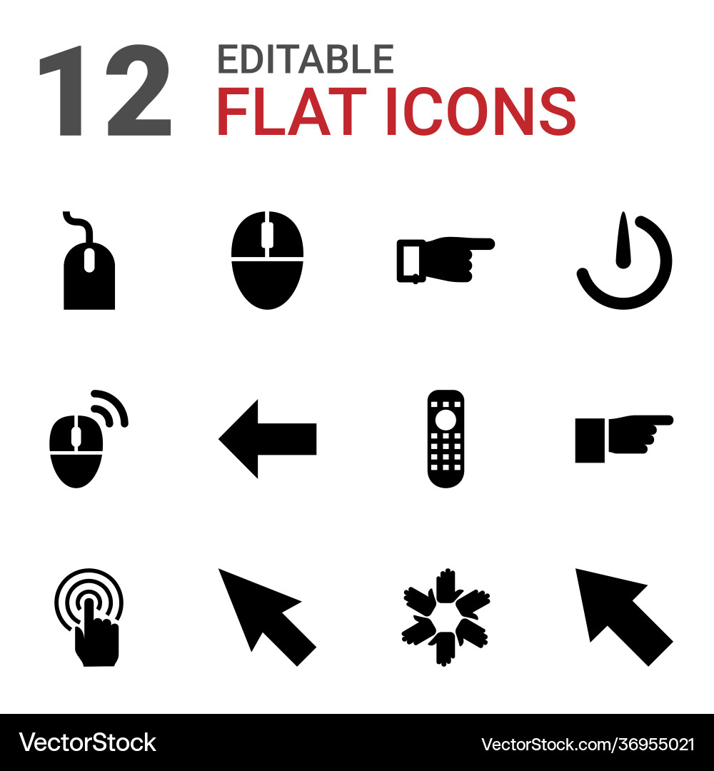 12 click icons vector image