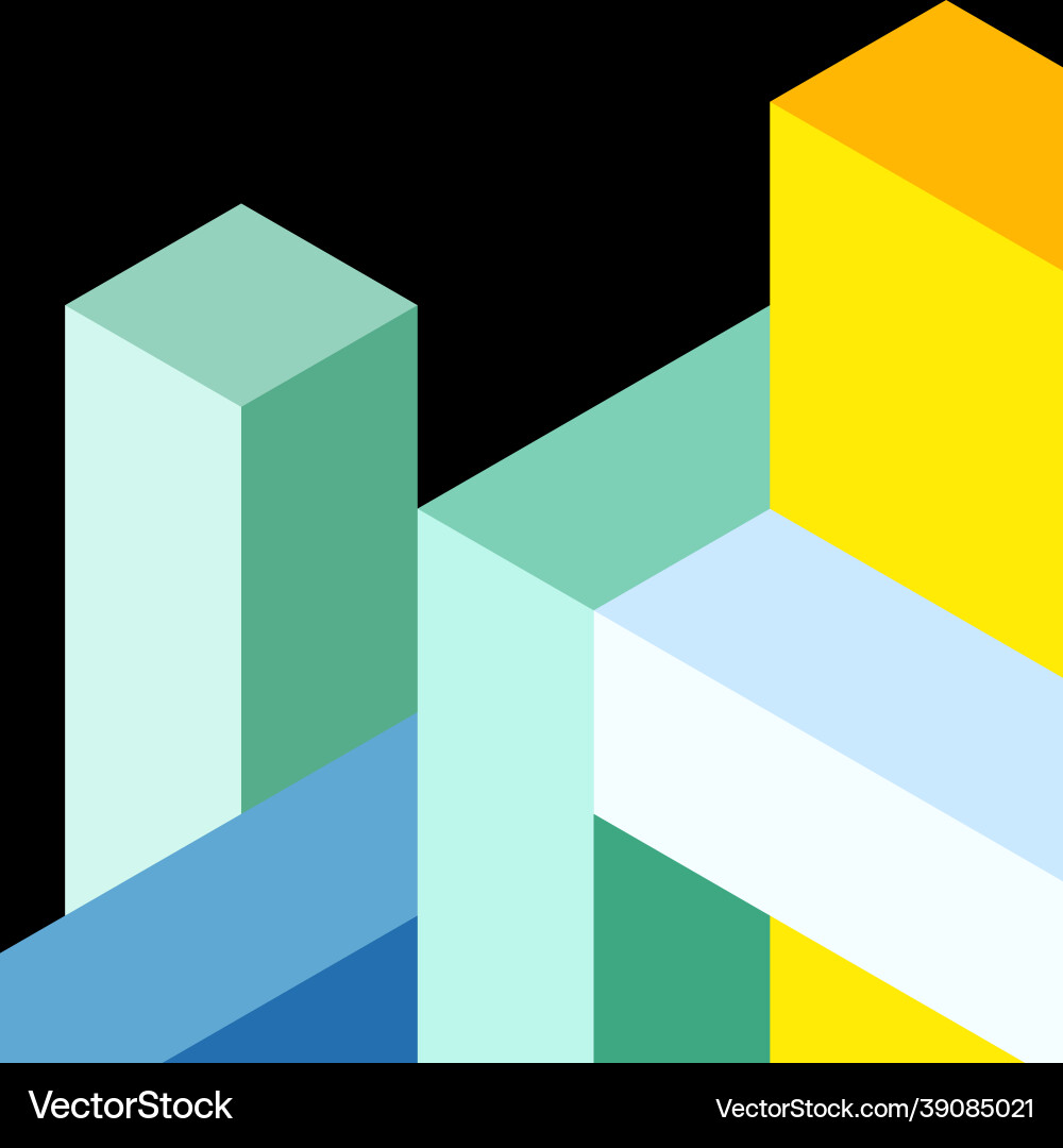 Abstract background 3d cubes cubic elements vector image