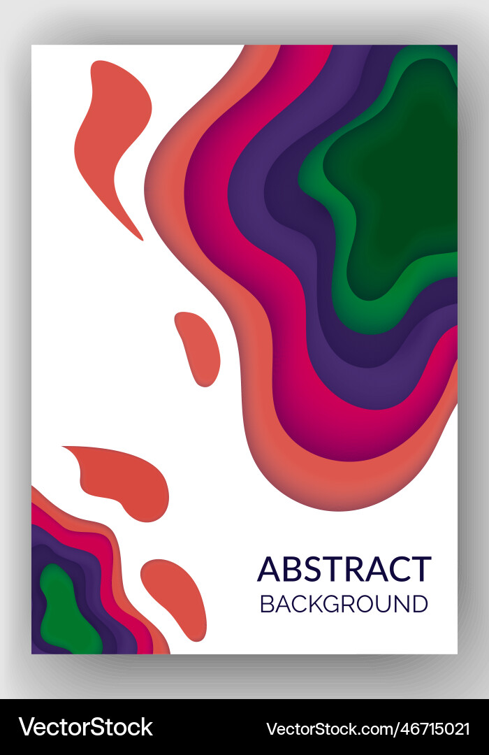 Abstract background with color waves paper art Vector Image