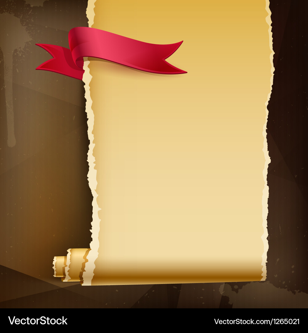 Ancient Scroll with Red Tape Vector Image