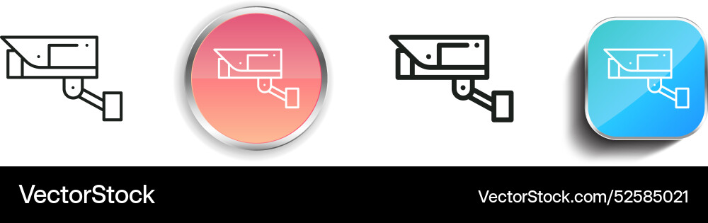 Cctv icon thin linear regular and button style vector image