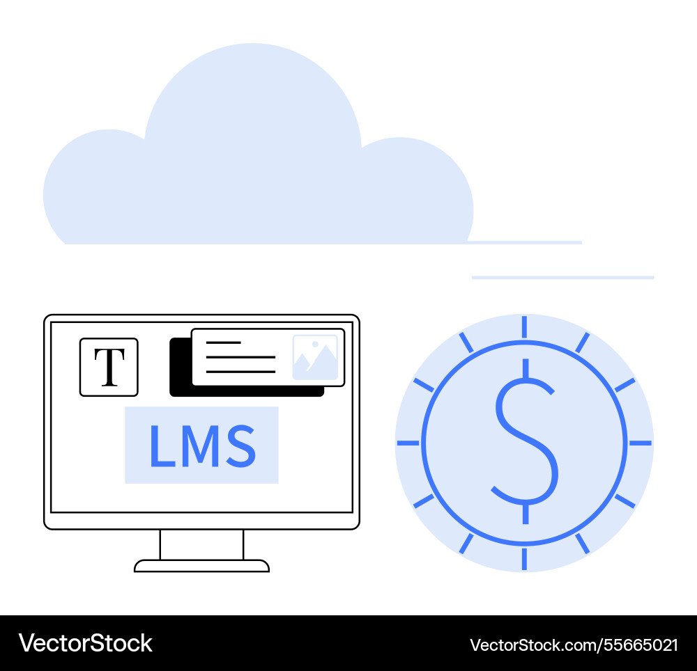 Cloud-based lms platform for learning management Vector Image