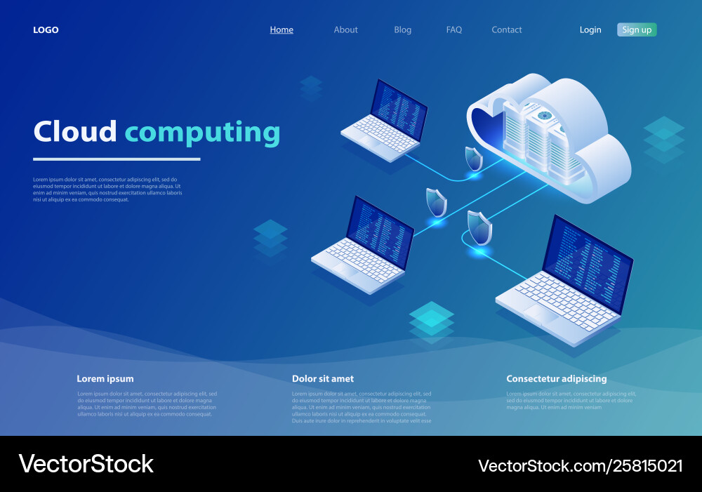 Cloud Technology & Data Concepts vector image