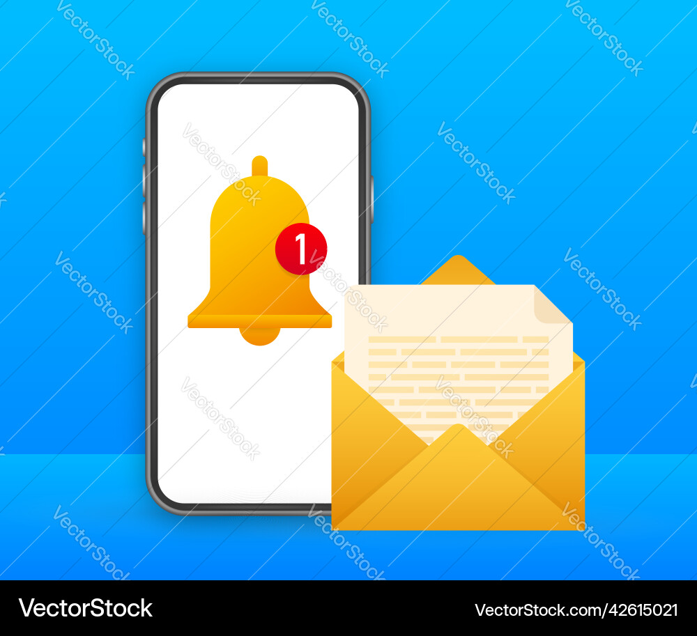 Enable reminder notification on smartphone screen Enable reminder notification on smartphone screen vector image