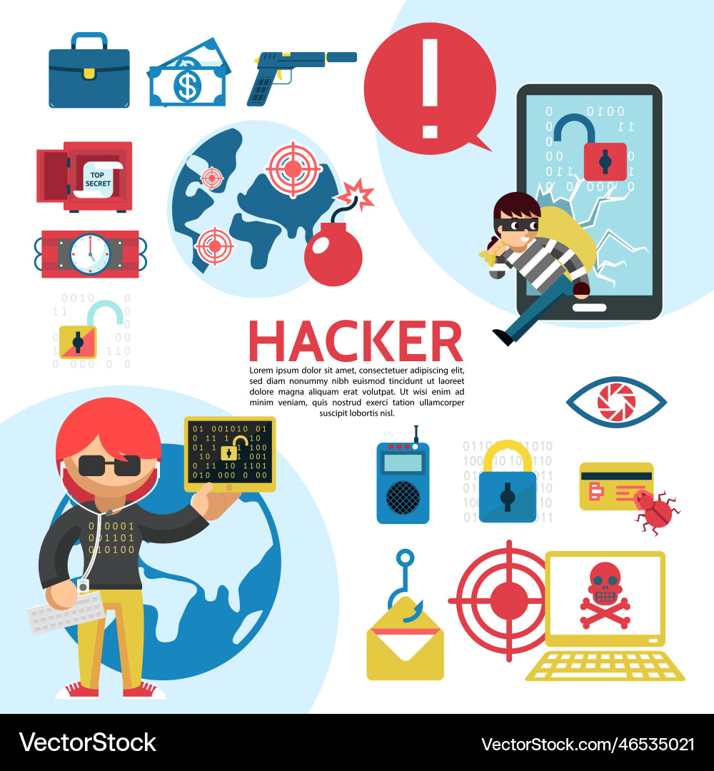 Flat hacking template Flat hacking template vector image