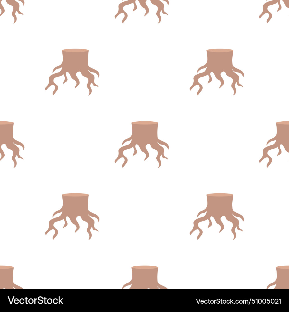 Flat style tree stump seamless pattern Vector Image