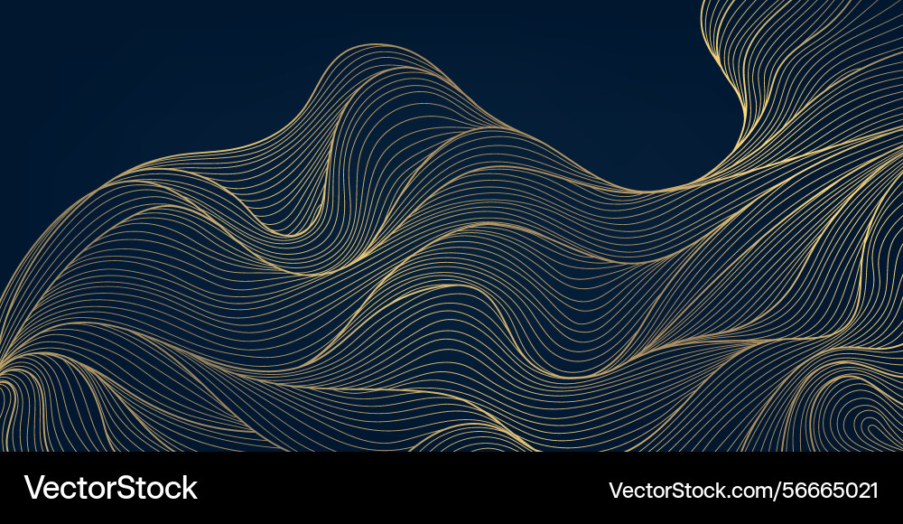 Gold line abstract wave pattern elegant Gold line abstract wave pattern elegant vector image