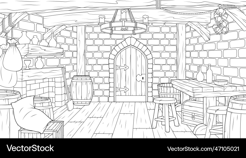 Interieur einer alten Fantasie Interieur einer alten Fantasie vektorbild
