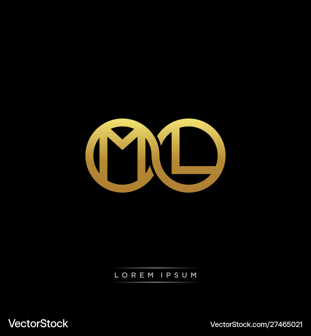 ML Initial Letter Monogram Logo Vector Image