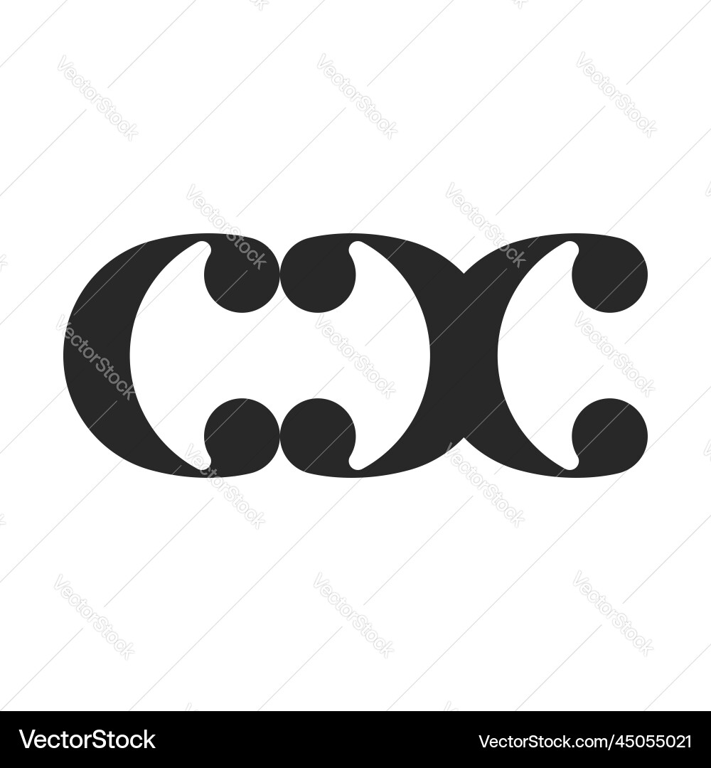 Monogram of letters c x or xc logo initials Monogram of letters c x or xc logo initials vector image