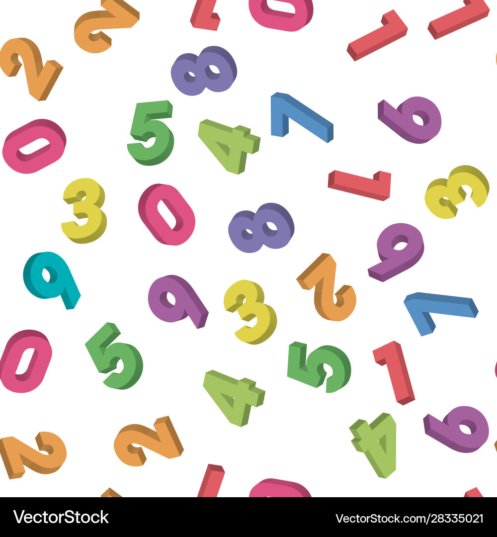Mosaic colorful 3d digits background Mosaic colorful 3d digits background vector image