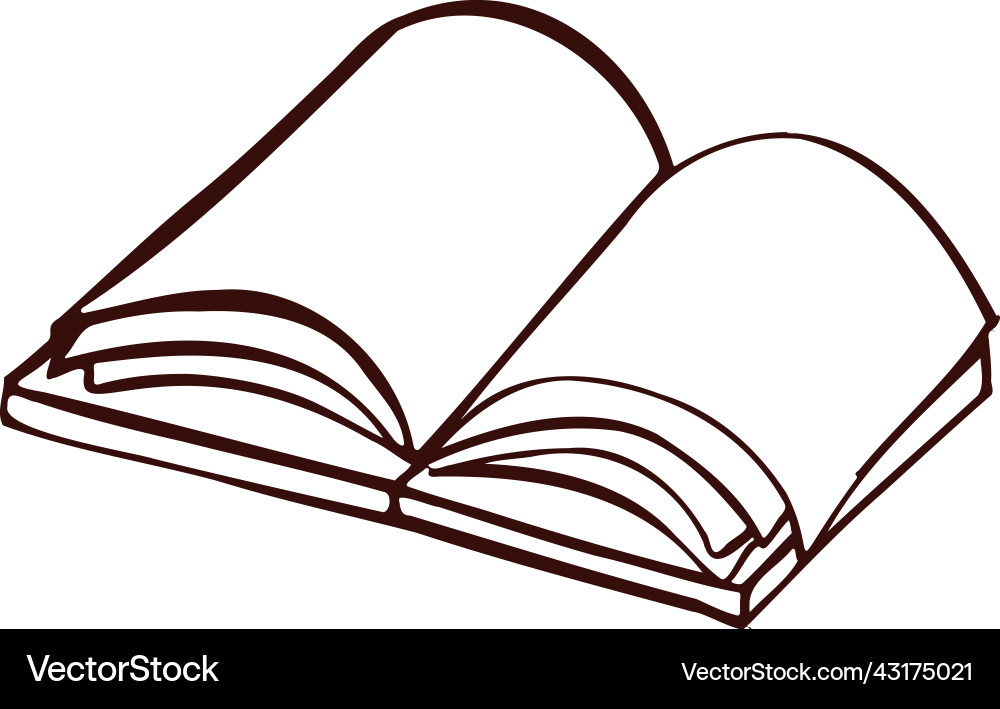 Reading book notepad line monochrome Vector Image