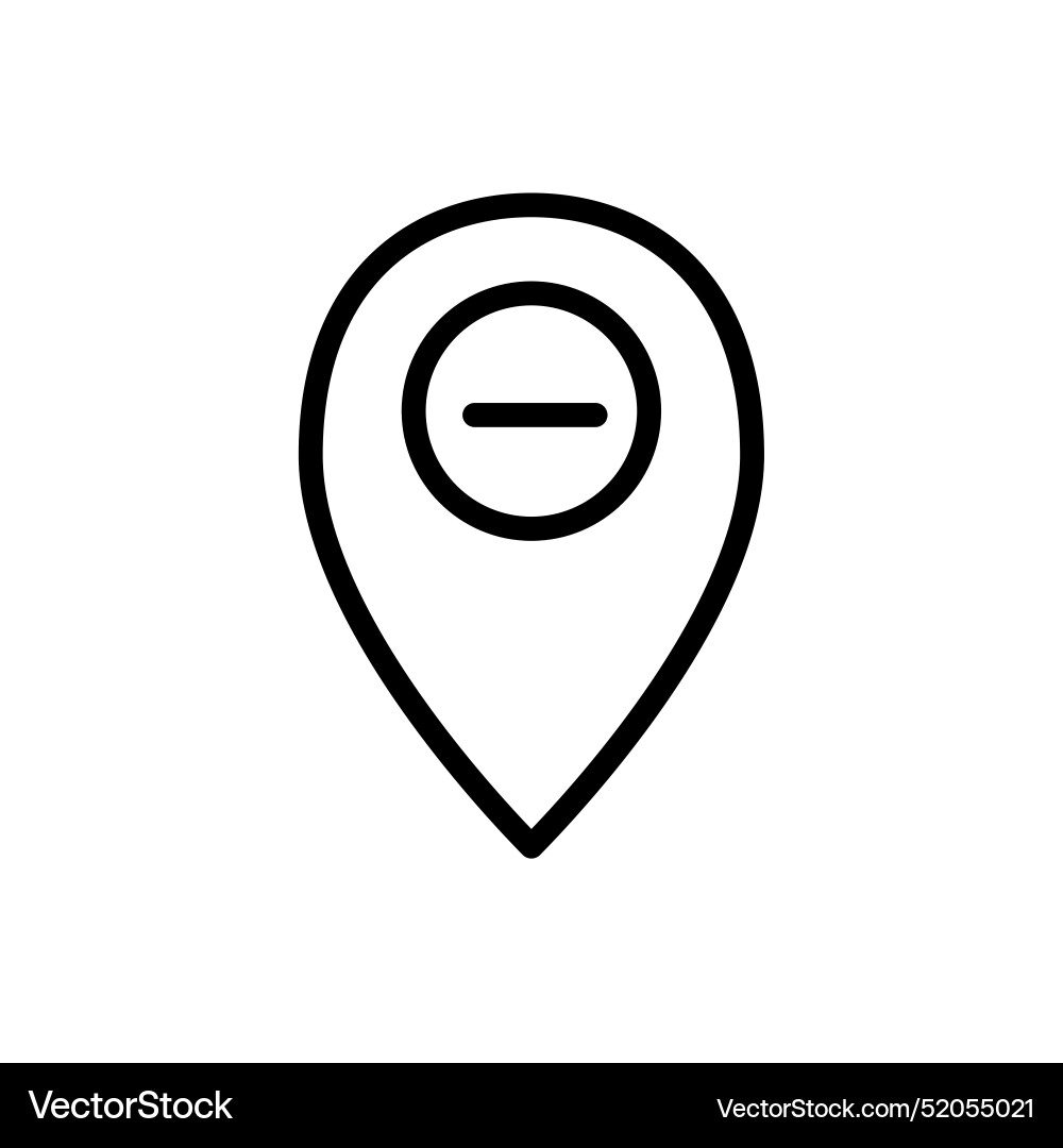 Remove pin mark icon for map navigation location Vector Image