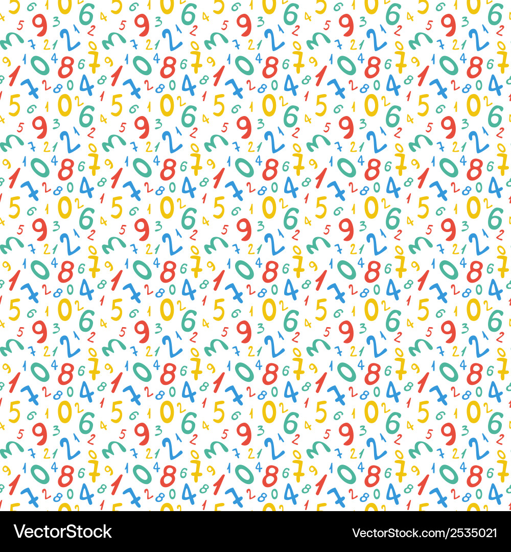 Seamless pattern with numbers for school design vector image