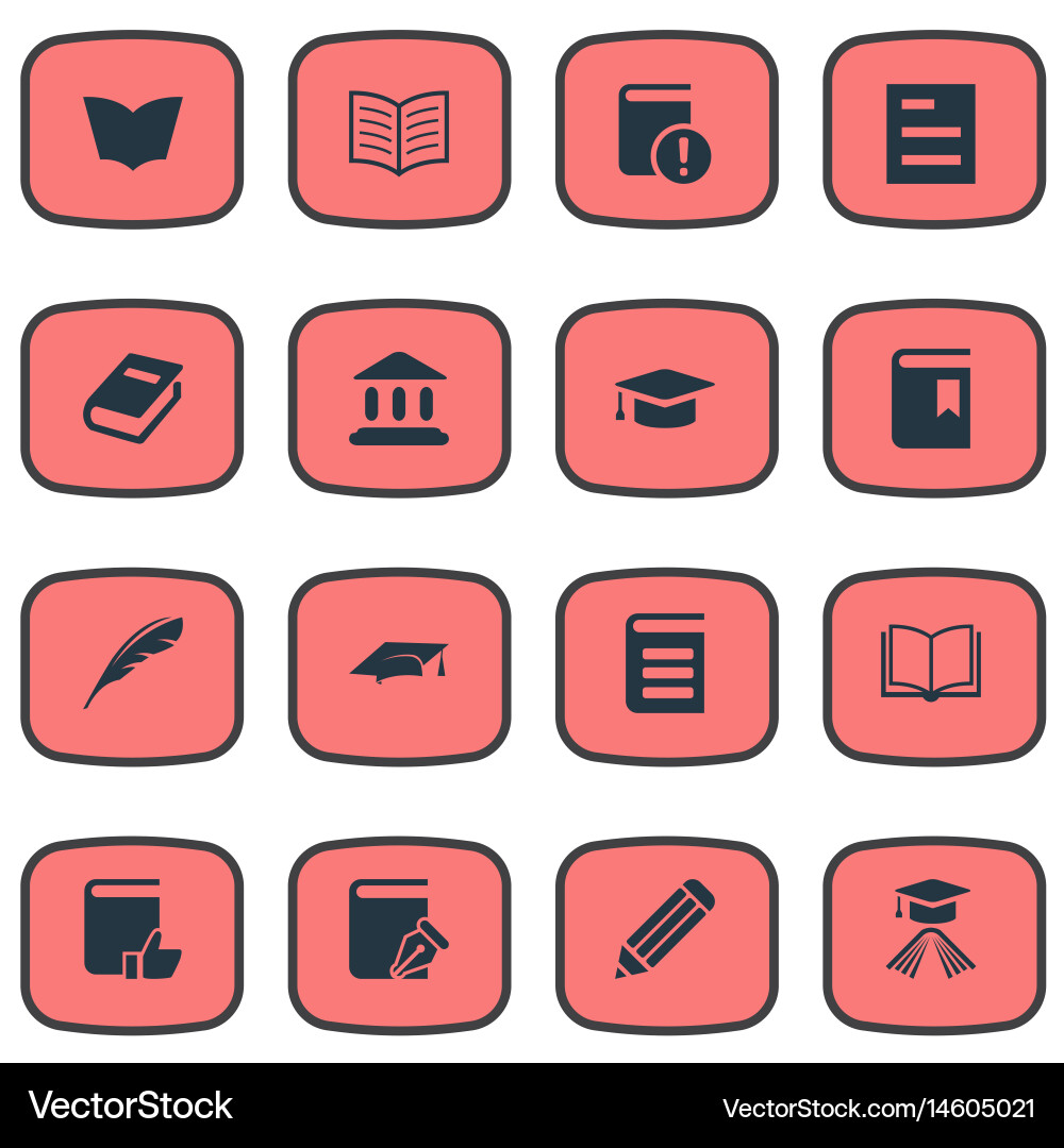 Set of simple knowledge icons vector image