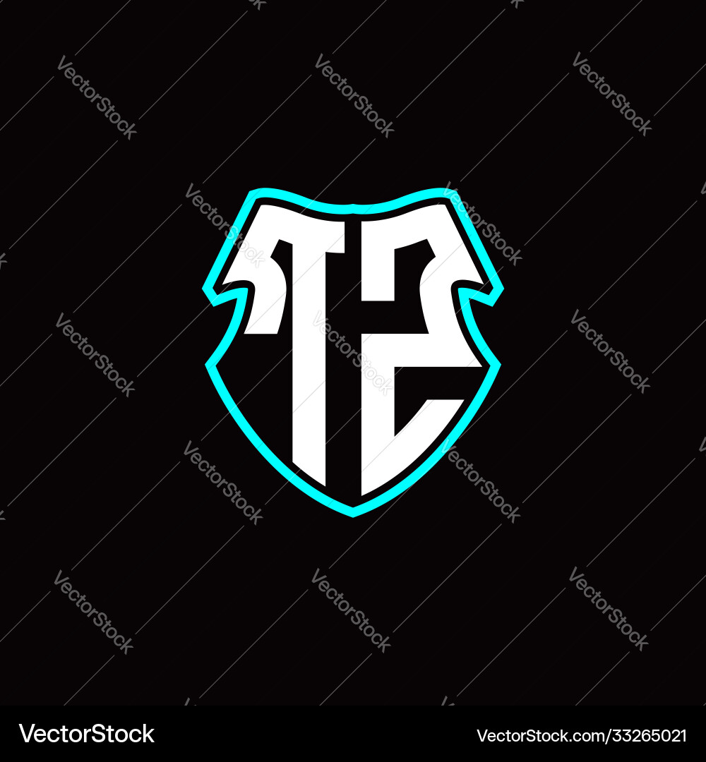 T z initial logo design with a shield shape T z initial logo design with a shield shape Vector Image