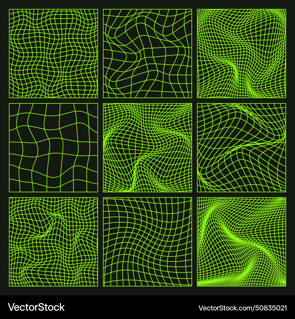 Wireframe shapes lined perspective mesh 3d grid Wireframe shapes lined perspective mesh 3d grid vector image