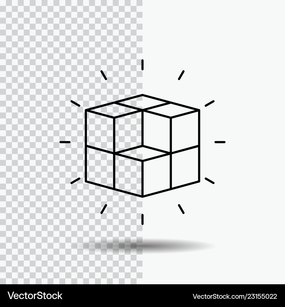 Box labyrinth puzzle solution cube line icon Box labyrinth puzzle solution cube line icon Vector Image
