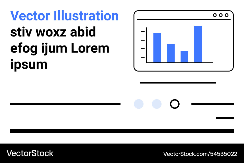 Business dashboard with bar graph and text Business dashboard with bar graph and text vector image