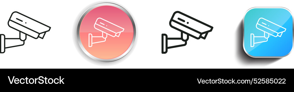 Cctv icon thin linear regular and button style Vector Image
