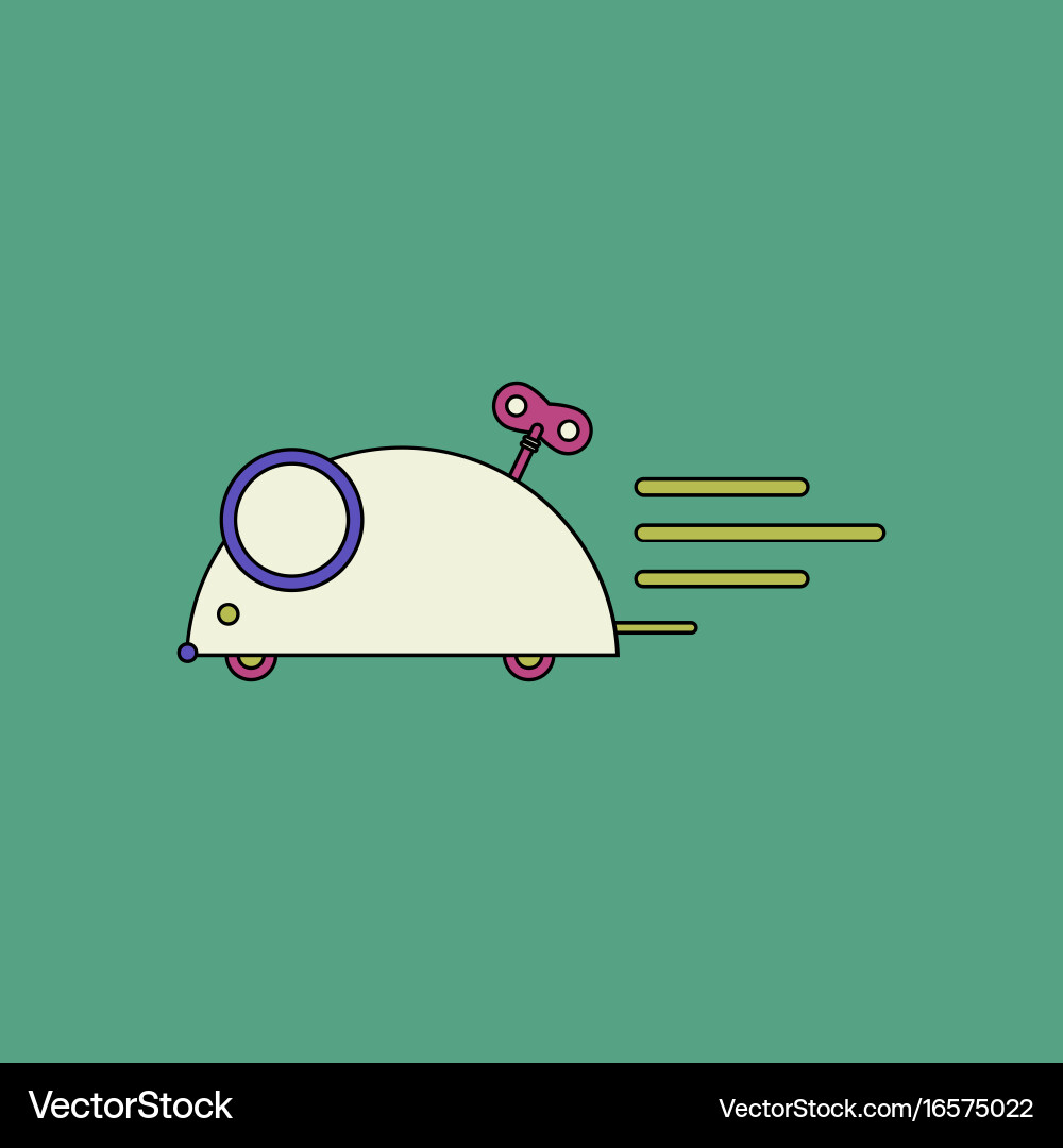 Flat icon design collection clockwork mouse toy vector image