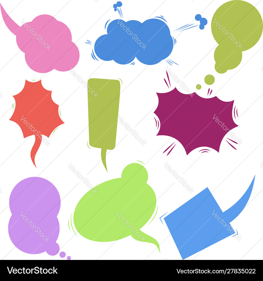Set retro comic empty colored speech bubbles Set retro comic empty colored speech bubbles vector image