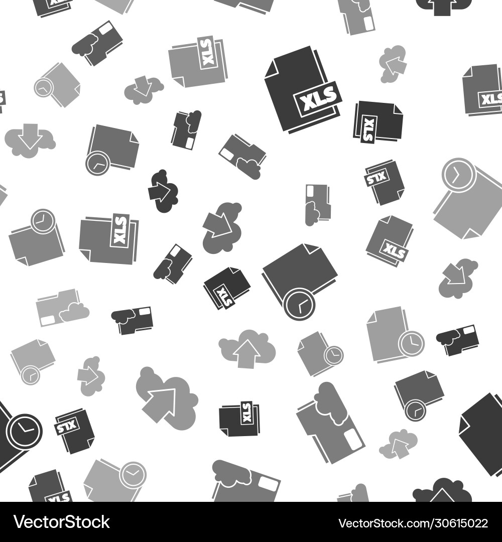 Set xls file document cloud storage text Set xls file document cloud storage text vector image