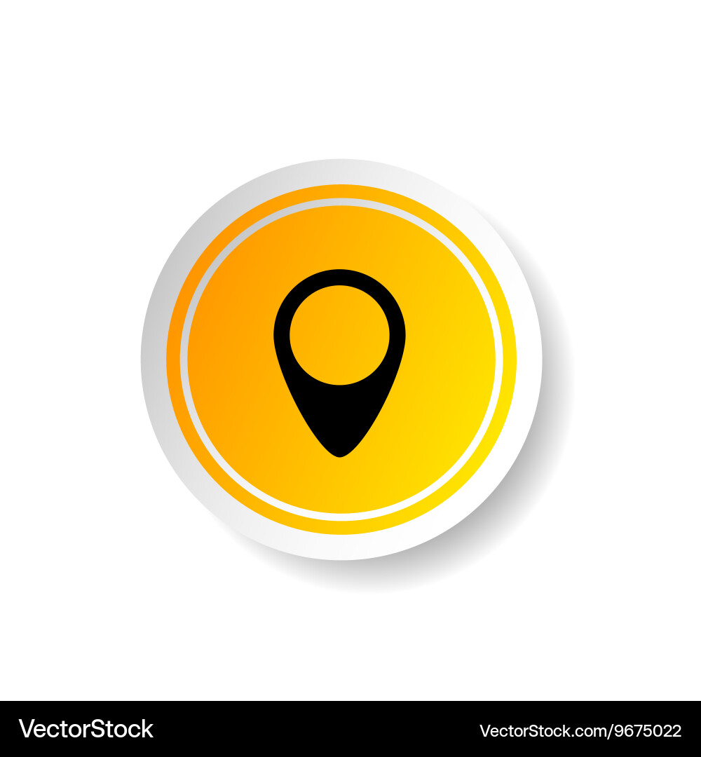 Sticker in yellow color with pointer vector image