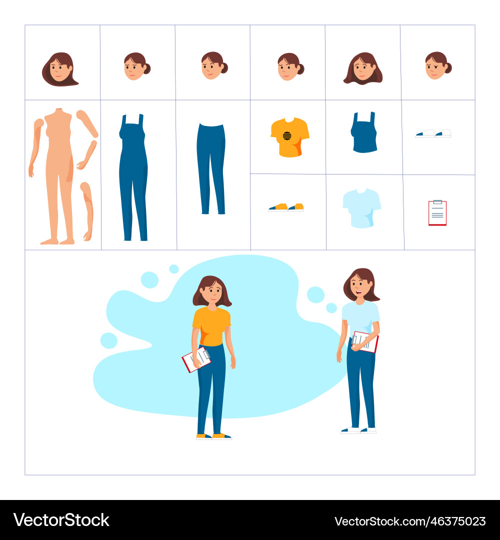 A character with an additional set of clothes Vector Image