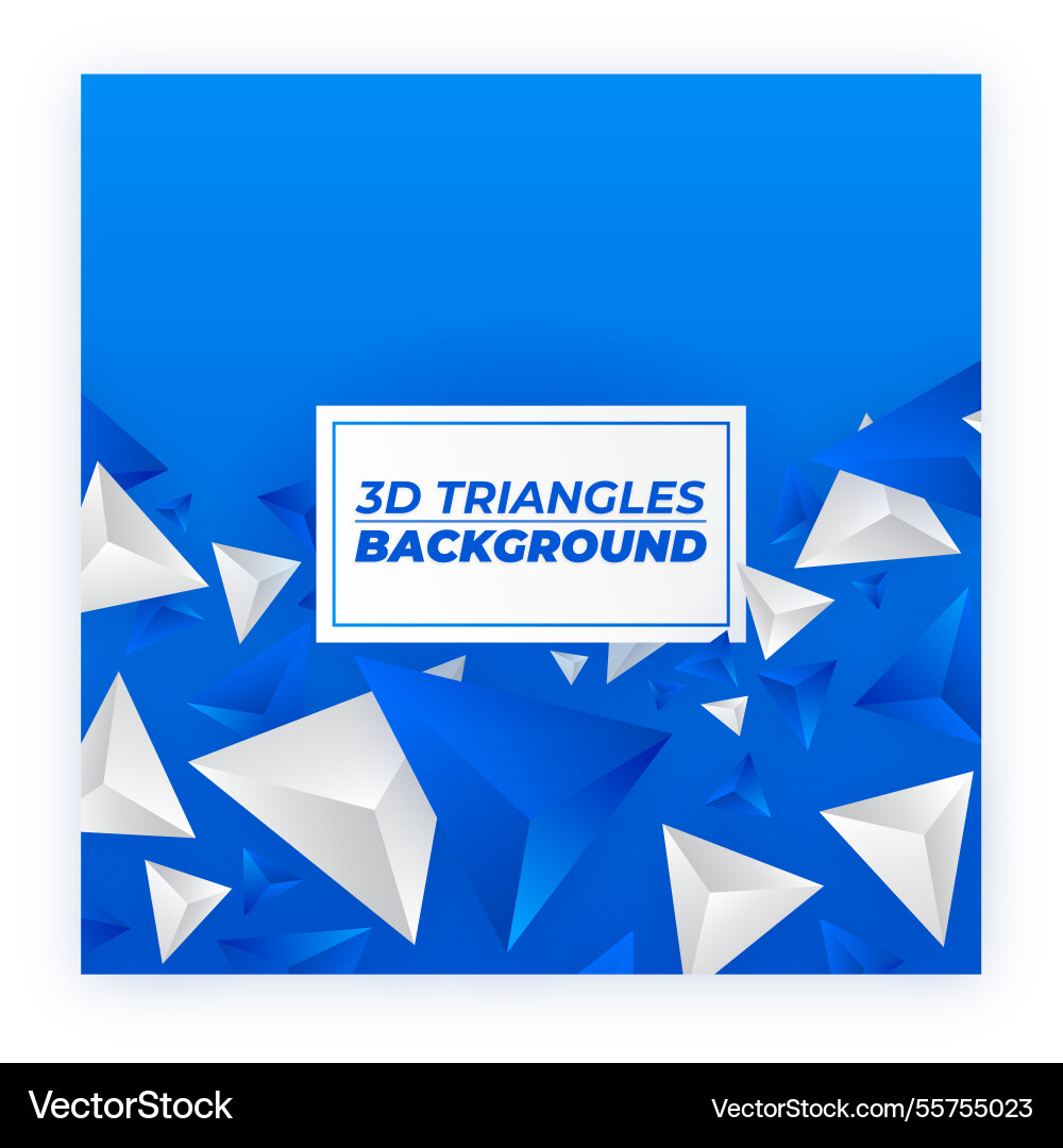 Abstract background with 3d triangles vector image
