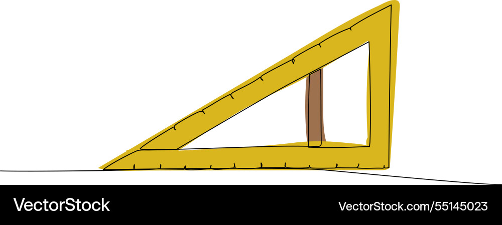 Big triangular ruler for math lessons square Big triangular ruler for math lessons square vector image