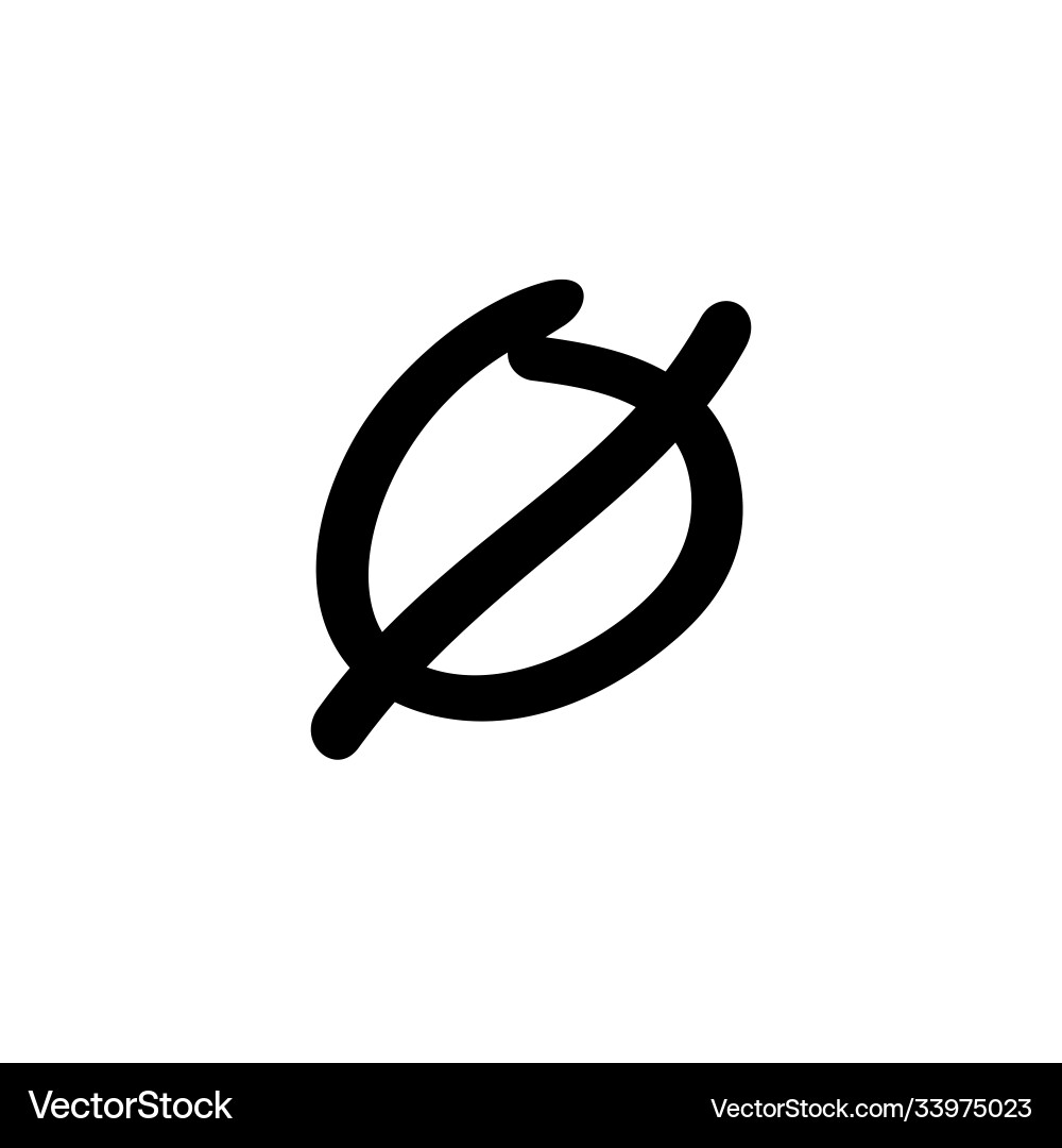 Empty set mathematics symbol design vector image