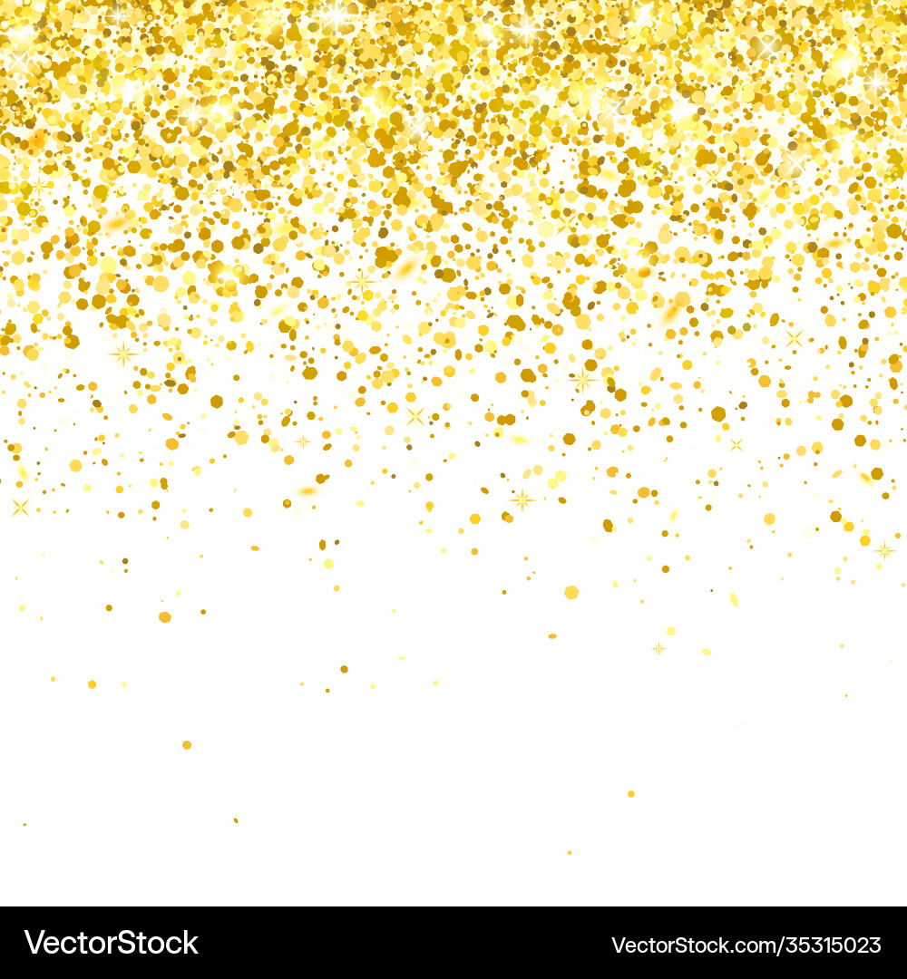 Gold Glitter Falling Particles Vector Image