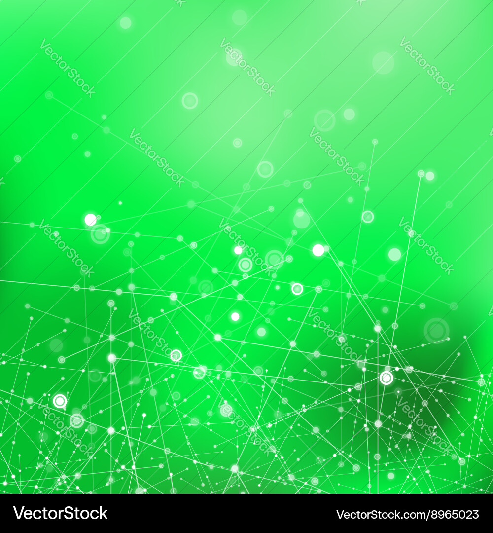 Green Particle Network Background vector image