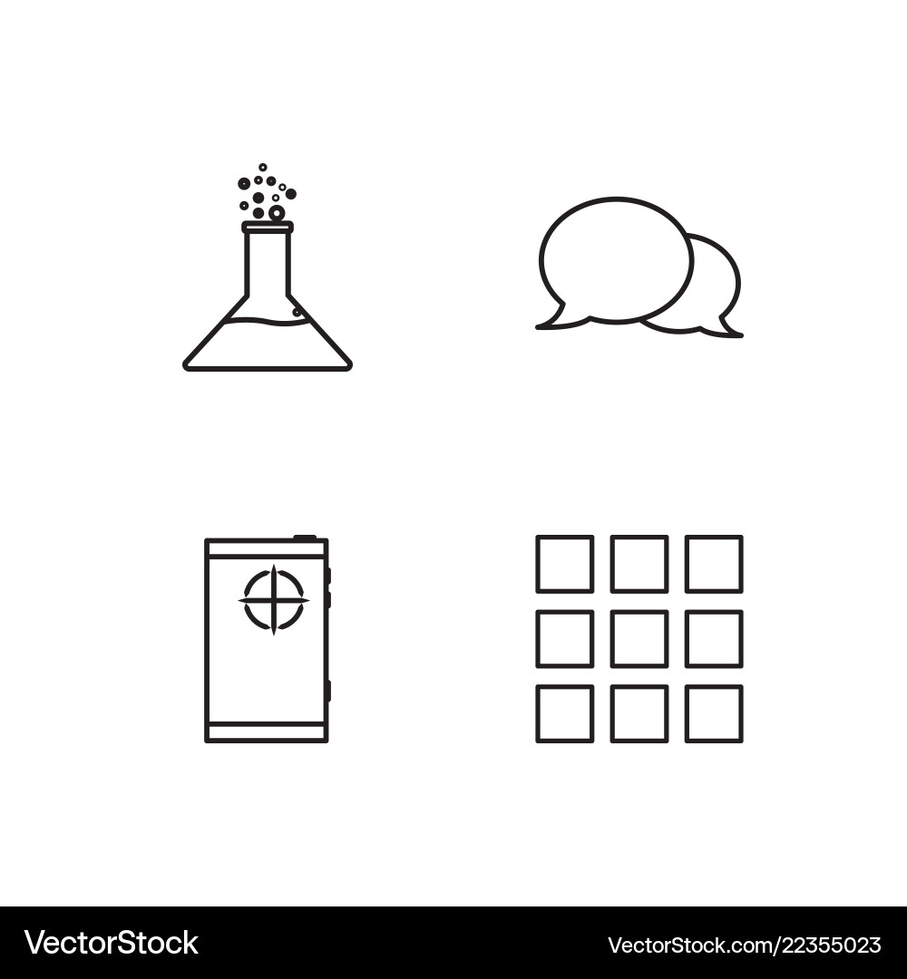 Outlined Web Icon Set Vector Image